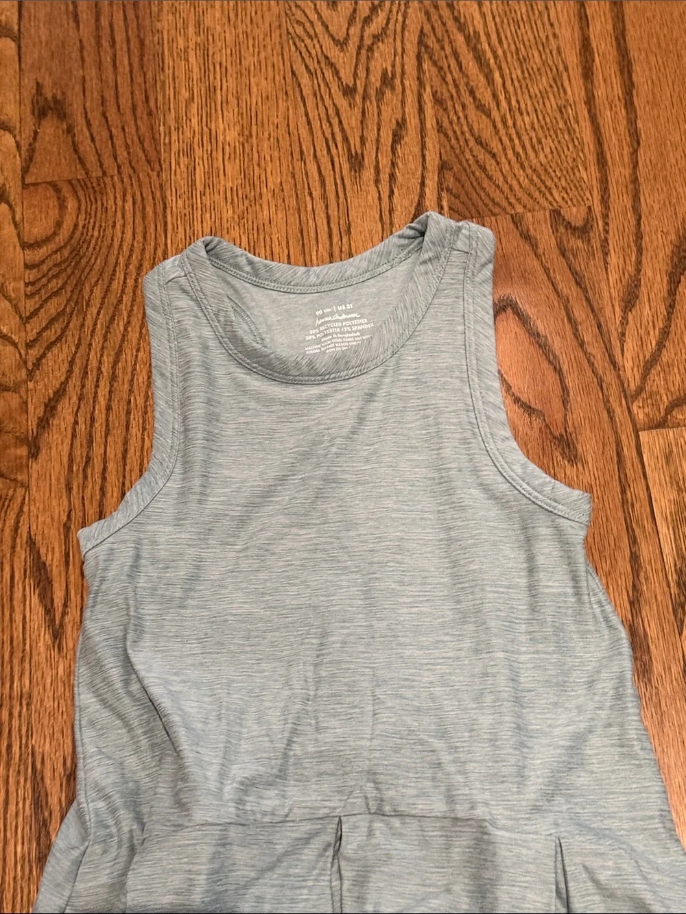 Hanna Andersson Light Green Sleeveless Peplum Tank Dress